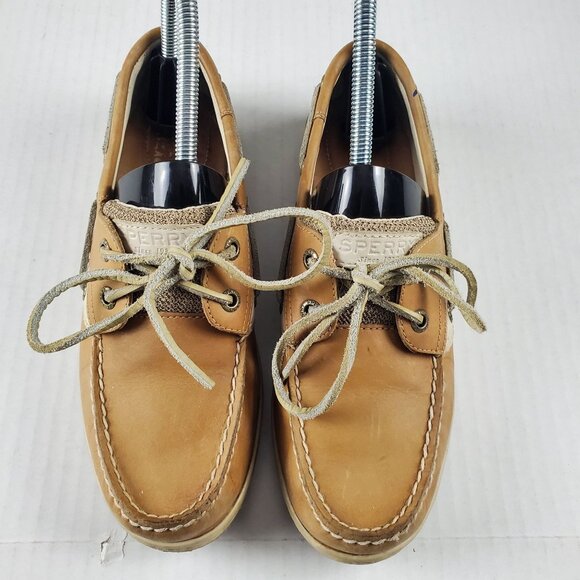 Sperry Topsiders Women's STS95589 Tan Leather Slip On Loafer Boat Shoes US 7.5M - Picture 3 of 10